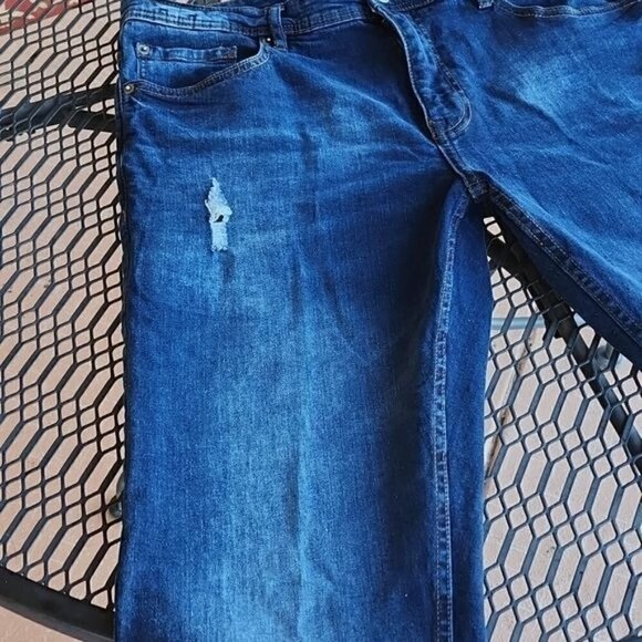 Akademiks Jeanius Distressed Sz. 36x32 Blue Jeans - Picture 4 of 13